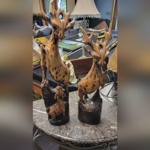 Hand carved deer